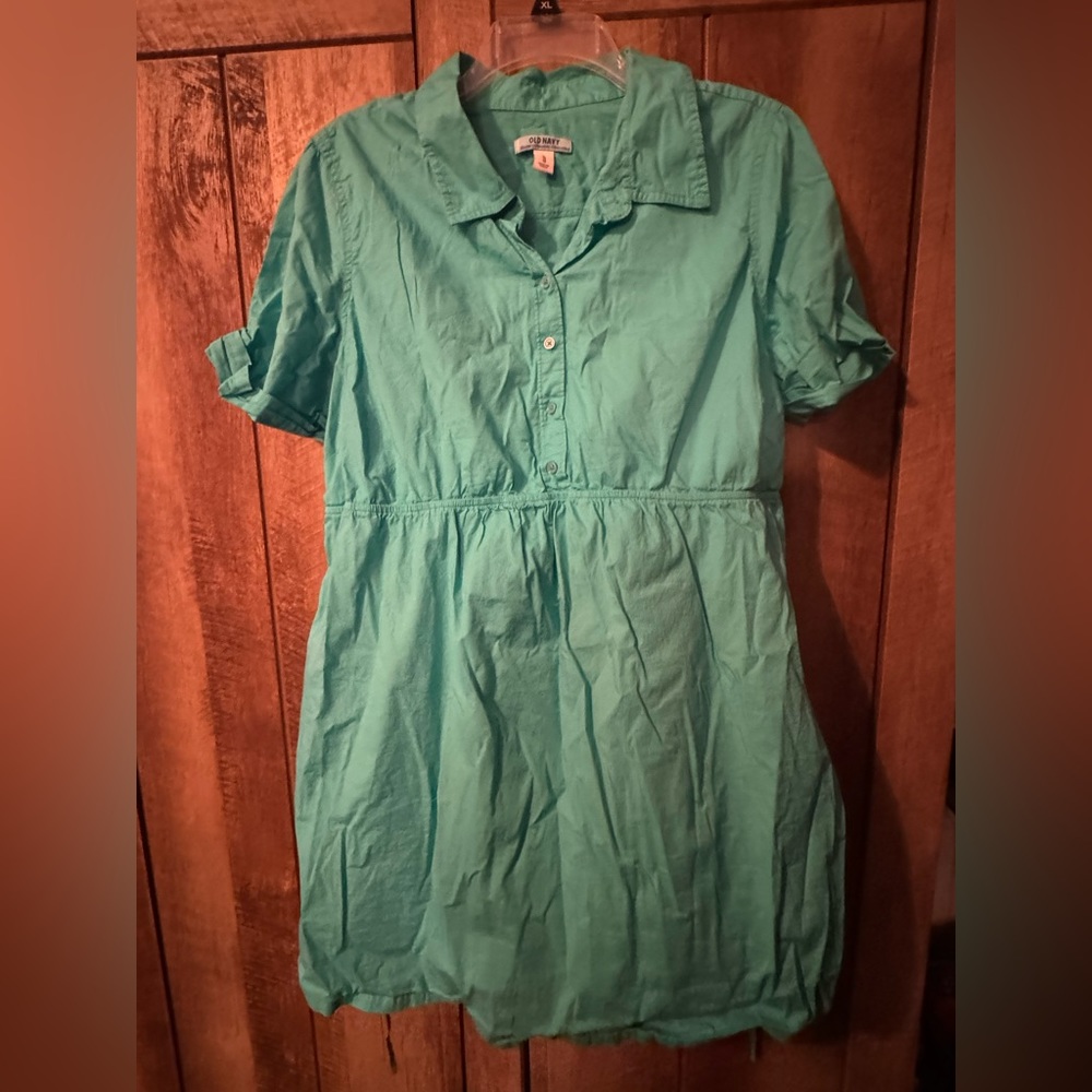 Aqua maternity button up shirt with ties